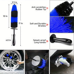 Eliteridegear wheel and tire brush kit with 20 pieces, car cleaning brushes for washing and detailing, drill-compatible car care tools