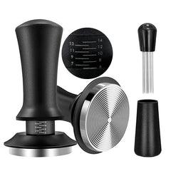 Stainless steel Adistore Coffee Tamper Spring Espresso tamping tool for even pressure on coffee grounds.