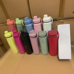 Adistore 24oz stainless steel insulated water bottle with vacuum sports cup, featuring a sleek design and spill-proof lid