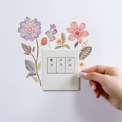 Flower Light Switch Sticker – Waterproof Bedroom Decor