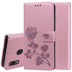 Rose Embossed Horizontal Flip PU Leather Case for Galaxy A30 / A20, with Holder & Card Slots & Wallet, For Samsung Galaxy A30 / A20