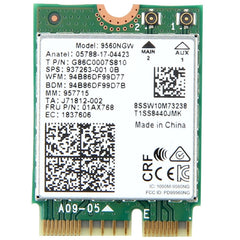 9560NGW Dual Band 1.73Gbps Wireless for Intel 9560ac NGFF Key E Wifi Card 8020.11ac Bluetooth 5.0 Laptop for Windows 10, 9560NGW Intel 9560ac
