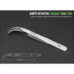 BAKU BA-I7-74MZ Stainless Steel Curved Tweezers, BAKU BA-I7-74MZ (Curved )