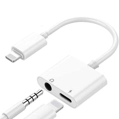 ZS-KL21804 2 in 1 8 Pin to 3.5mm Audio + 8 Pin Charging Interface, Earphone Adapter, Suitable for All IOS Systems, 8 Pin + 3.5mm