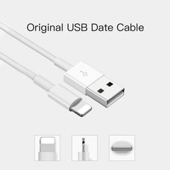 SDC-30W 2 in 1 USB to 8 Pin Data Cable + 30W QC 3.0 USB + 2.4A Dual USB 2.0 Ports Mobile Phone Tablet PC Universal Quick Charger Travel Charger Set, US Plug, with 8 Pin Cable, US Plug