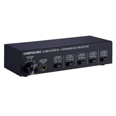 B032 2-in 4-out Power Amplifier Sound Switcher Speaker Lossless Sound Quality 300W Per Channel Switch Distributor Comparator with Headset Monitoring Function / Audio Input, B032