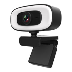C10 2K HD Without Distortion 360 Degrees Rotate Three-speed Fill Light USB Free Drive Webcams, Built-in Sound Clearer Microphone
