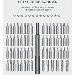 A63 63 in 1 Screwdriver Set Mobile Phone Tablet Computer Disassembly and Maintenance Tool, A63 63 in 1