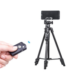 YUNTENG 6208 Aluminum Tripod Mount with Bluetooth Remote Control & 3-Way Head & Phone Clamp, VCT-6208