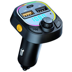 C28 Fast Charging Atmosphere Light Handsfree Car Kit Car Mp3 Player Stereo FM Transmitter, C28