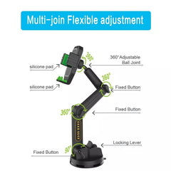 D001 Mount For Truck Excavator Forklift Long Arm Sturdy Cell Phone Holder, D001