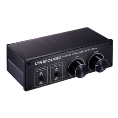 2 In and 2 Out Switcher Volume Controller, RCA signal switches to XLR balanced signal and no need for power supply. It provides RCA and XLR interfaces, independent L/R channel volume adjustment, which is suitable for devices with volume adjustment need