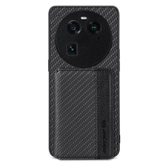 Carbon Fiber Magnetic Card Bag Phone Case, For OPPO Find X6, For OPPO Reno5 5G, For OPPO Reno7 5G, For OPPO Reno8 T 4G