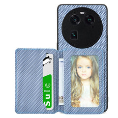 Carbon Fiber Magnetic Card Bag Phone Case, For OPPO Find X6, For OPPO Reno5 5G, For OPPO Reno7 5G, For OPPO Reno8 T 4G