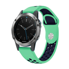 22mm Sports Breathable Silicone Watch Band, For Garmin Quatix 5 Sapphire, For Garmin Forerunner 955