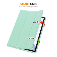 ENKAY Tri-fold Custer Leather TPU Bottom Smart Case with Pen Slot, For Samsung Galaxy Tab S9