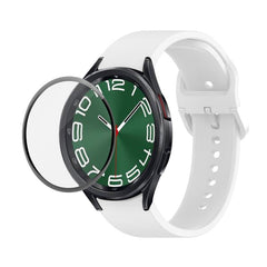 JUNSUNMAY Silicone Adjustable Strap + Full Coverage PMMA Screen Protector Kit, For Samsung Galaxy Watch6 Classic 47mm