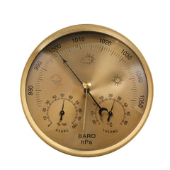 THB9392 Wall Mounted Digital Thermometer Hygrometer Household High Accuracy Pressure Gauge Air Weather Instrument Barometer, THB9392 (Gold), THB9392 132mm