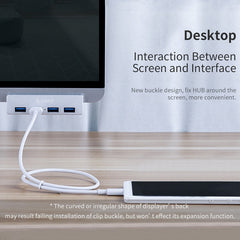 ORICO MH4PU-P Aluminum Alloy 4 Port USB3.0 Clip-type HUB, MH4PU-P(Silver)