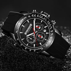 OCHSTIN 6125A Multi Function Chronograph Men Sports Silicone Quartz Waterproof Men Watch