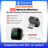 Qzonnect 2025 New Wireless CarPlay & Android Auto Adapter | Wireless Dongle – Ultra-Compact | For Factory-Wired CarPlay AA