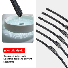 Eliteridegear J/U-shaped windshield wiper blade made of natural rubber, available in 14 to 26 inches, mounted on a vehicle windshield.
