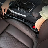 Eliteridegear 2-piece waterproof car seat gap filler organizer with grooves, designed for storing small items between car seats.