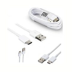 White Samsung genuine A-to-C charging and data cable, 1 meter long, designed for reliable phone charging and data transfer.