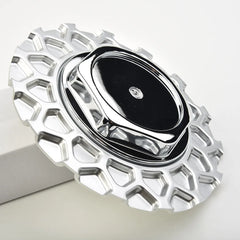 1pc Wheel Center Cap Silver 6.18 Inch/2.05 Inch 157 MM/52 MM Wheel Center Hub Cap Flower Pattern Personalized Tire Hub Sticker