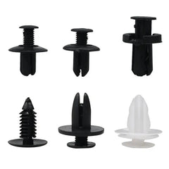 Set of 100 auto fastener clips including fender rivet and push retainers for car body, bumper, and door trim by Eliteridegear.