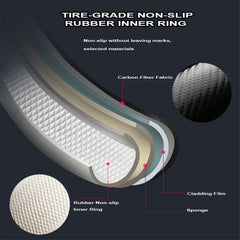 Eliteridegear carbon fiber leather steering wheel cover, breathable and non-slip, designed for a stylish and comfortable interior accessory.