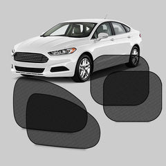 Eliteridegear SEAMETAL 2-piece car window sunshade cover with UV protection, black front and rear window curtains for summer.