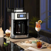 Adistore automatic 2-in-1 coffee maker with built-in grinder, 1050W power, LED display, compact electric coffee grinder machine