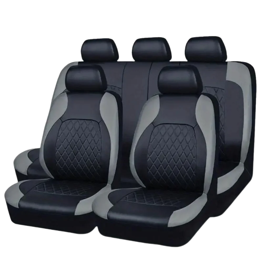 Black Eliteridegear universal car seat covers with sporty PVC design for a stylish, protective fit on vehicle seats.