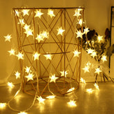 KIKIELF LED Star Fairy Lights Outdoor Garden Warm White