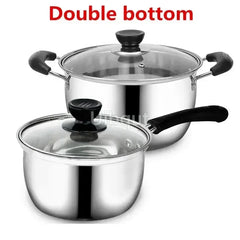 Uibqut Stainless Steel Double Bottom Soup Pot For Home Cooks Even Heating Induction And Gas Safe Durable