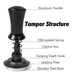 Stainless steel Adistore coffee tamper spring for espresso tamping, with ergonomic handle and durable construction.