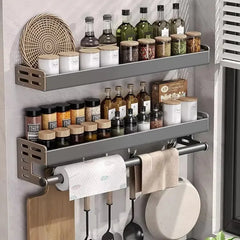 Zapcart Wall Mounted Spice Rack For Home Cooks Space Saving Multifunctional Organizer Durable