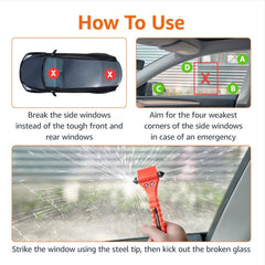 Eliteridegear Amazon Basics emergency seat belt cutter and window hammer 2-pack, compact safety tools for vehicle rescue.