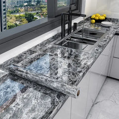 Waterproof Marble Self-Adhesive Wallpaper for Kitchen Decor