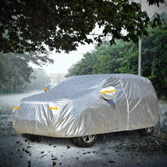 Universal SUV cover by Eliteridegear, waterproof and UV protective, designed to shield SUV from dust, rain, snow, and sun.