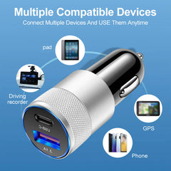 Eliteridegear multifunctional car charger with multiple USB ports, compact design, and stable charging for smartphones and devices.