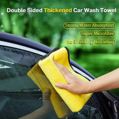 Eliteridegear microfiber cleaning towels, thickened and ultra-soft, high water absorption plush drying cloths for car washing and detailing.