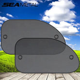 Eliteridegear SEAMETAL 2-pack car window sunshade covers with UV protection, black front and rear sun shields for summer driving.