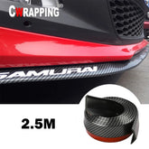 Car Front Bumper Lip Carbon Fiber Rubber Universal Protector Bumper Lip Strip Spoiler Side Skirt Rubber Anti Scratch Protector