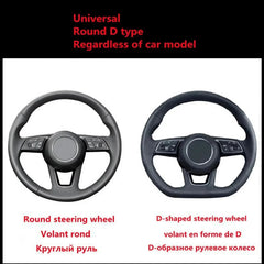 Universal steering wheel cover by Eliteridegear, ultra-thin carbon fiber design with anti-slip pattern on a car wheel.