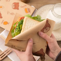 Sandwich Wrappers 50 Pcs Greaseproof Parchment Paper Keeps Sandwiches Neat for Home Bakers Cute Pattern Zapcart