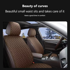 Eliteridegear universal flax car seat cover set with front and rear cushions, breathable and comfortable protector mat for vehicles.