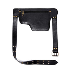Eliteridegear cool punk motorcycle-style waist bag with adjustable belt, retro outdoor sports fanny pack for outdoor activities