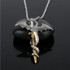 Luminous Jewelry Dragon Sword Pendant Necklace Dark Anime Necklace
